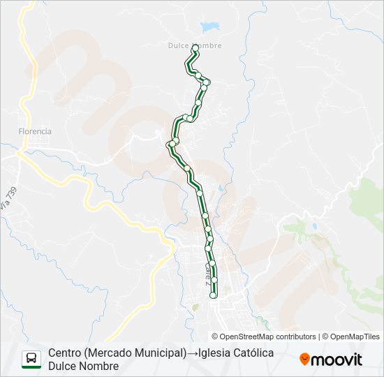 Mapa de CIUDAD QUESADA - CEDRAL - DULCE NOMBRE de autobús