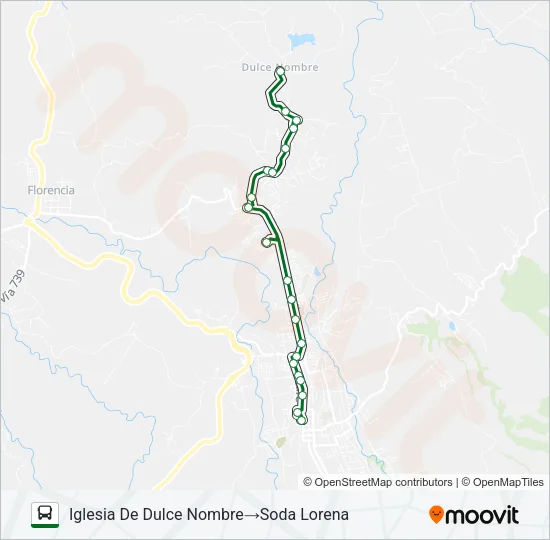 CIUDAD QUESADA - CEDRAL - DULCE NOMBRE Bus Line Map