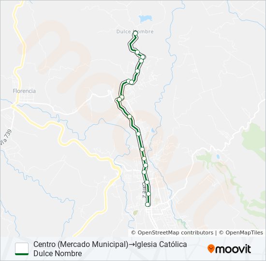 CIUDAD QUESADA - CEDRAL - DULCE NOMBRE bus Line Map