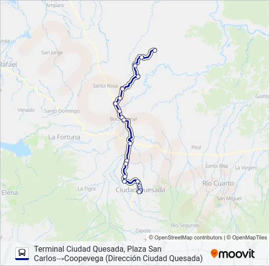 CIUDAD QUESADA - COOPEVEGA (R: 1248)  Line Map