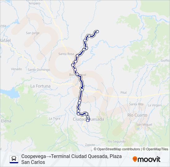 Mapa de CIUDAD QUESADA - COOPEVEGA (R: 1248) de 