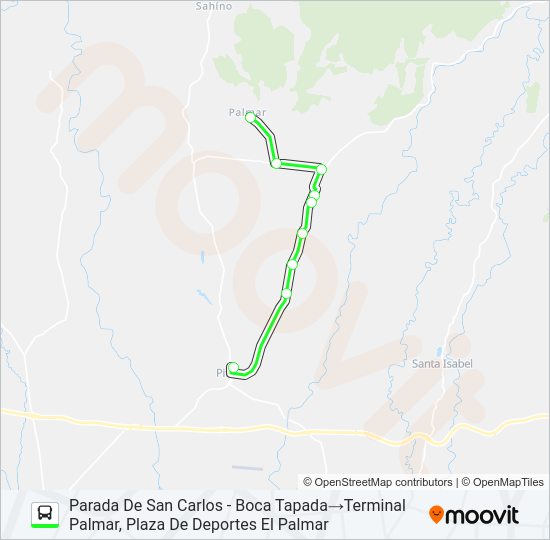 PITAL - VERACRUZ Bus Line Map