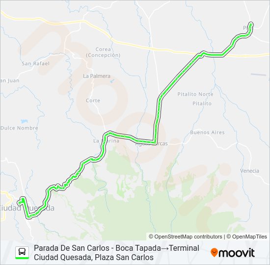 Mapa de CIUDAD QUESADA - PITAL de autobús