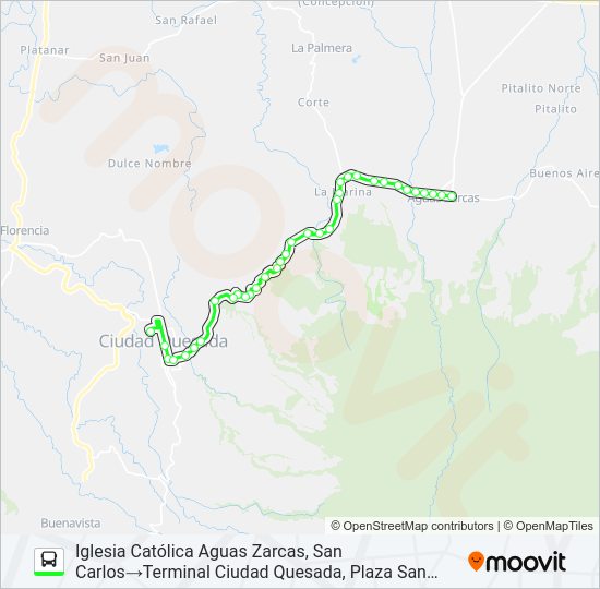 Mapa de AGUAS ZARCAS (DISTRITO #4 SC) de autobús
