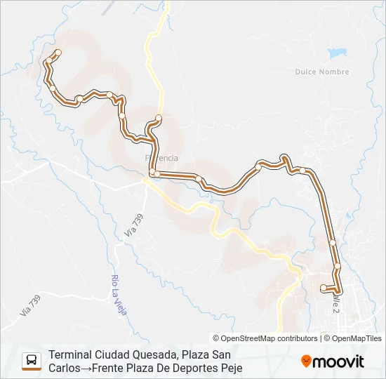 CIUDAD QUESADA-PEJE VIEJO (R: 1210)  Line Map