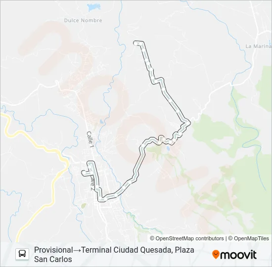 CIUDAD QUESADA - LINDA VISTA Bus Line Map