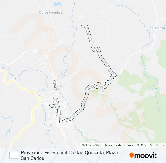 Mapa de CIUDAD QUESADA - LINDA VISTA de autobús