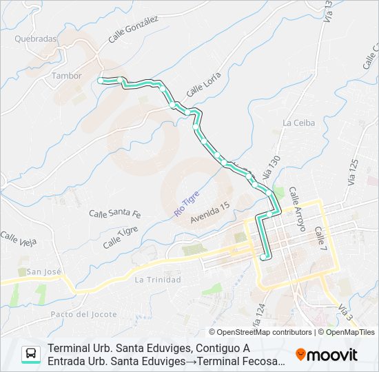 Mapa de ALJAUELA - SANTA EDUVIGES de autobús