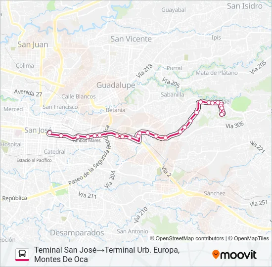 SAN JOSÉ - SAN PEDRO - URB. EUROPA EUROPA Bus Line Map