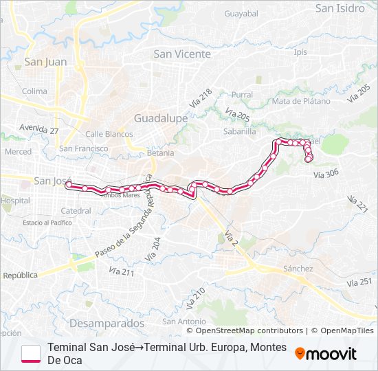 SAN JOSÉ - SAN PEDRO - URB. EUROPA EUROPA bus Line Map