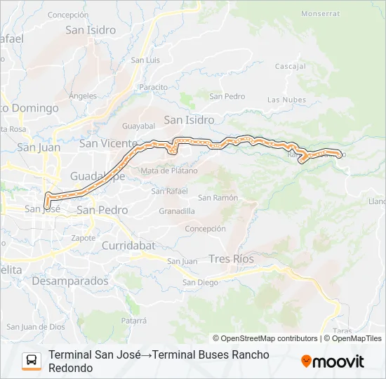 SAN JOSÉ - VISTA DE MAR - RANCHO REDONDO Bus Line Map