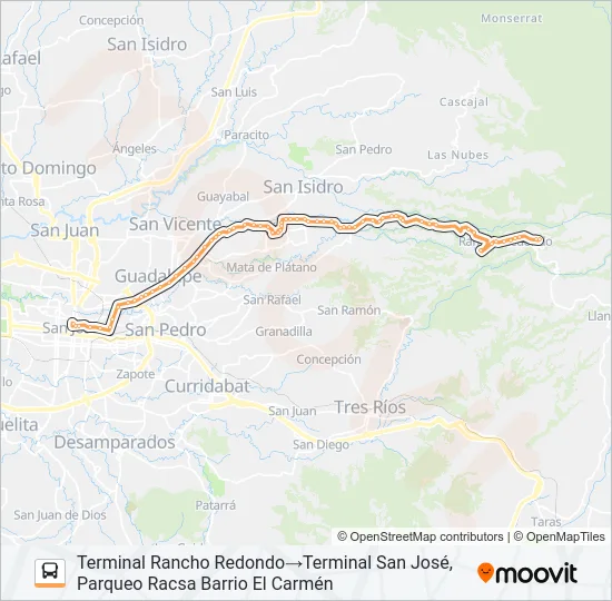 SAN JOSÉ - VISTA DE MAR - RANCHO REDONDO Bus Line Map