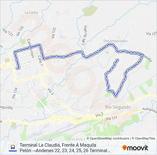 ALAJUELA - LA CLAUDIA DE DESAMPARADOS Bus Line Map