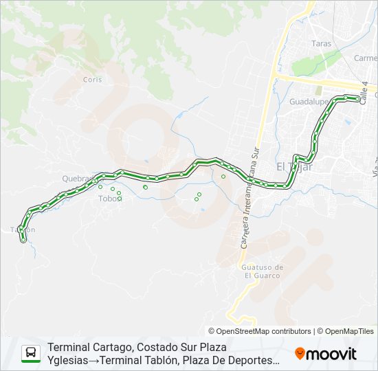 Mapa de CARTAGO - TABLÓN de autobús