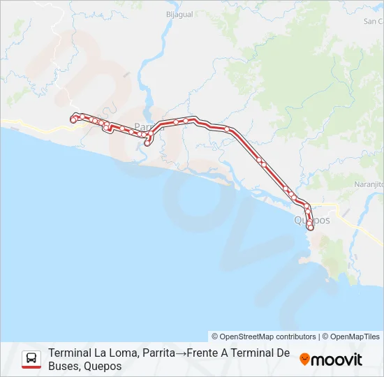 QUEPOS - PARRITA - LA LOMA Bus Line Map