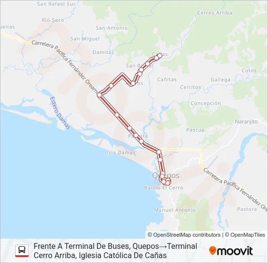QUEPOS - SAN RAFAEL DE CERROS Bus Line Map