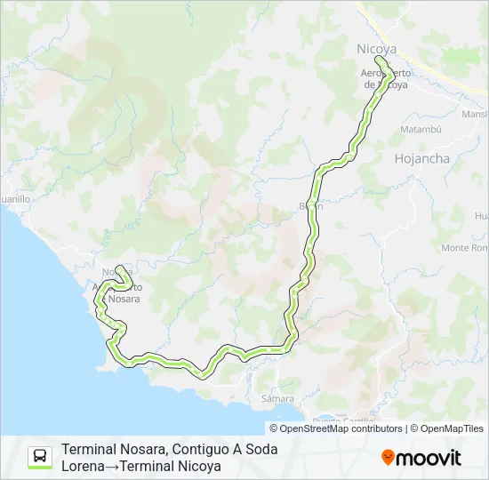 NICOYA - NOSARA Bus Line Map