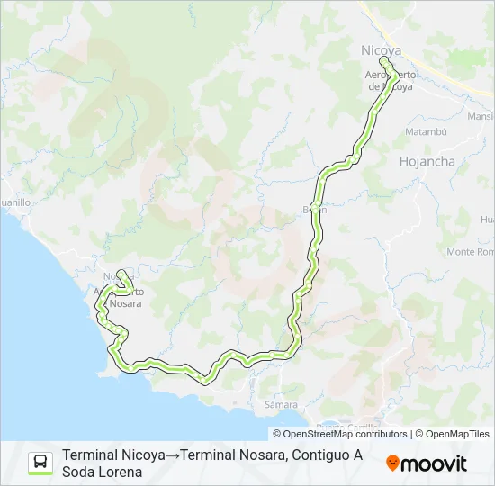 NICOYA - NOSARA Bus Line Map
