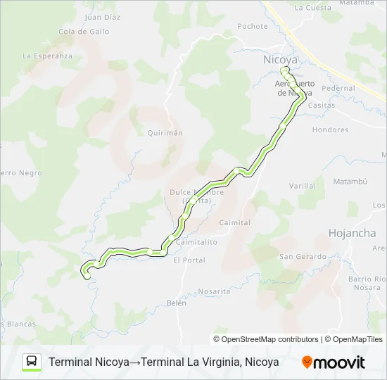 NICOYA - LA VIRGINIA Bus Line Map