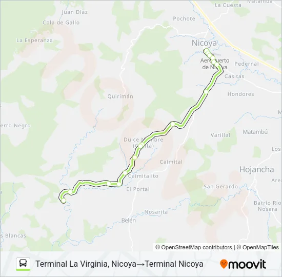 NICOYA - LA VIRGINIA Bus Line Map