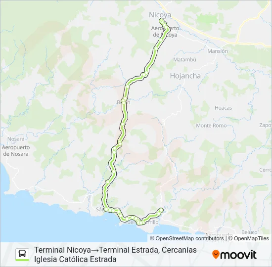 NICOYA - SÁMARA - ESTRADA Bus Line Map
