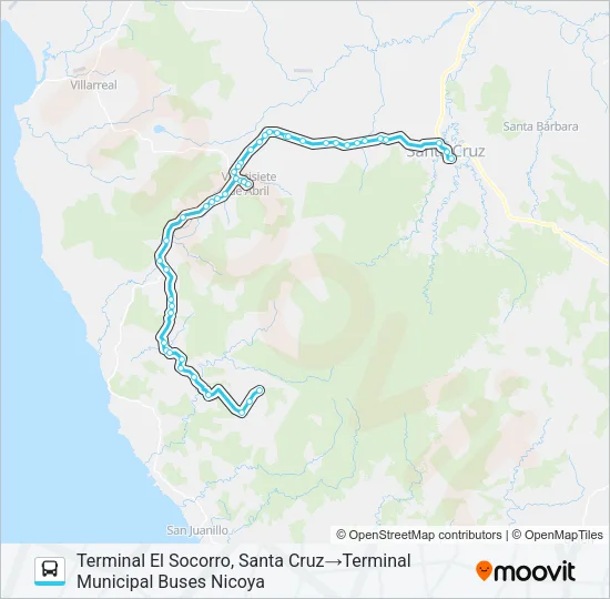SANTA CRUZ - EL SOCORRO Bus Line Map