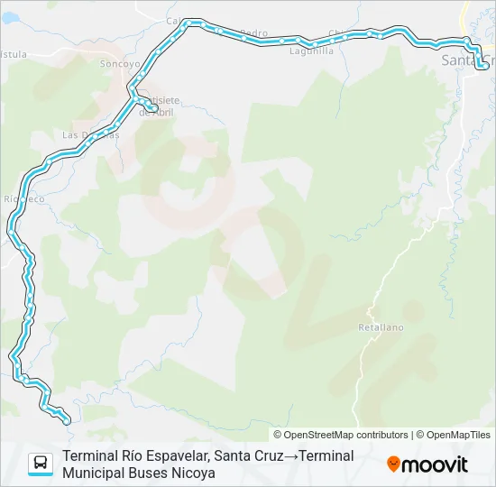 SANTA CRUZ - EL SOCORRO Bus Line Map