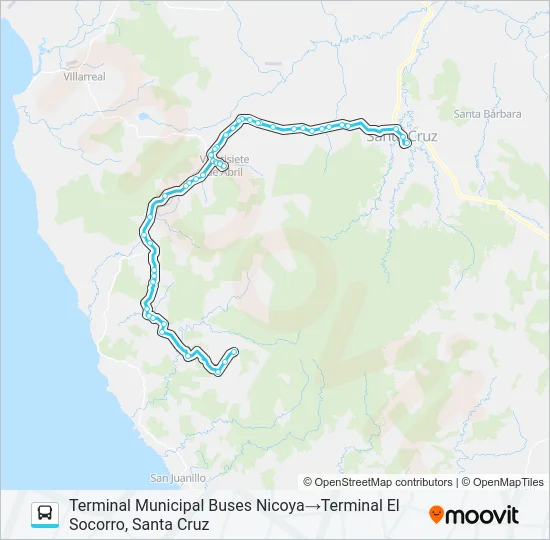 SANTA CRUZ - EL SOCORRO Bus Line Map