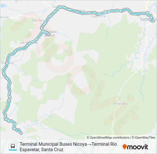 SANTA CRUZ - EL SOCORRO Bus Line Map