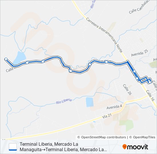 Mapa de LIBERIA - RODEITO de autobús