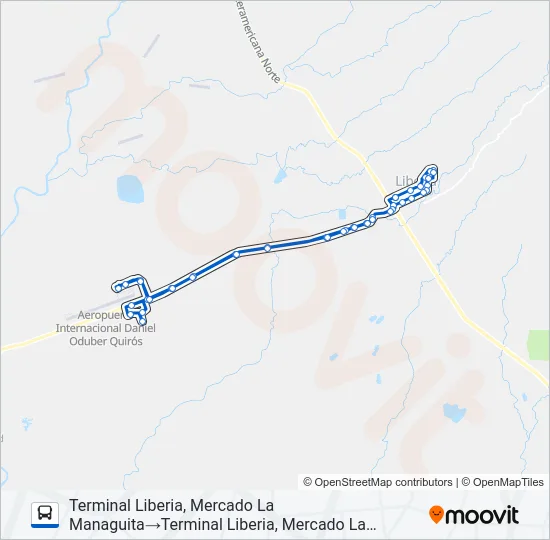 LIBERIA - AEROPUERTO Bus Line Map
