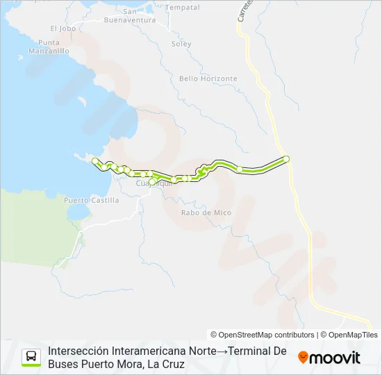 CUAJINIQUIL - INTERSECCIÓN INTERAMERICANA NORTE Bus Line Map