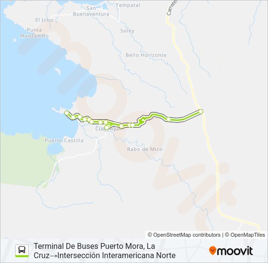 Mapa de CUAJINIQUIL - INTERSECCIÓN INTERAMERICANA NORTE de autobús