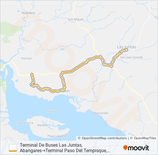 Mapa de LAS JUNTAS DE ABANGARES - COLORADO de autobús