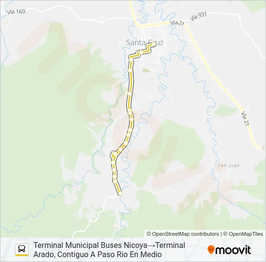 SANTA CRUZ - ARADO Bus Line Map