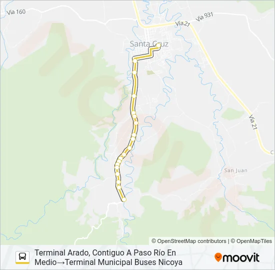 SANTA CRUZ - ARADO Bus Line Map