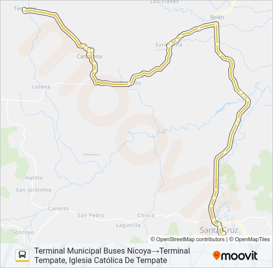 Mapa de SANTA CRUZ - TEMPATE de autobús