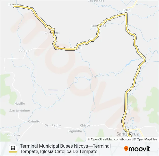 SANTA CRUZ - TEMPATE Bus Line Map
