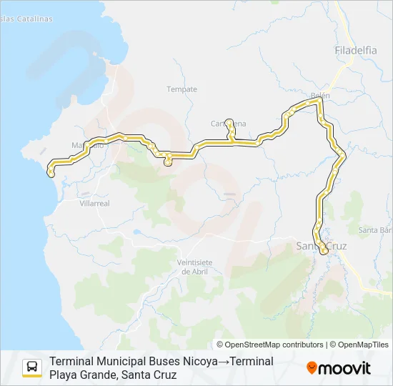 SANTA CRUZ - PLAYA GRANDE Bus Line Map