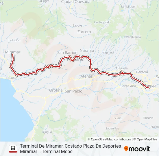 SAN JOSÉ - MIRAMAR  Line Map