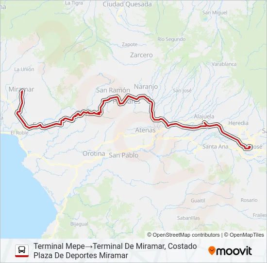 SAN JOSÉ - MIRAMAR  Line Map