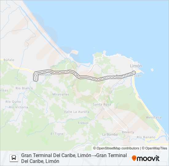 Mapa de LIMÓN - URB. LIMÓN 2000 de autobús