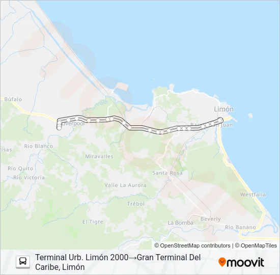 LIMÓN - URB. LIMÓN 2000 Bus Line Map