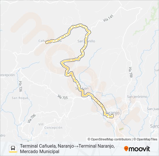 NARANJO - SAN JUANILLO  Line Map