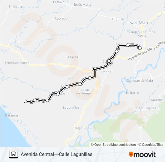 Mapa de OROTINA - SANTA RITA de autobús