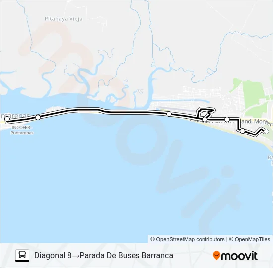 PUNTARENAS - CALLE LA CHINA Bus Line Map