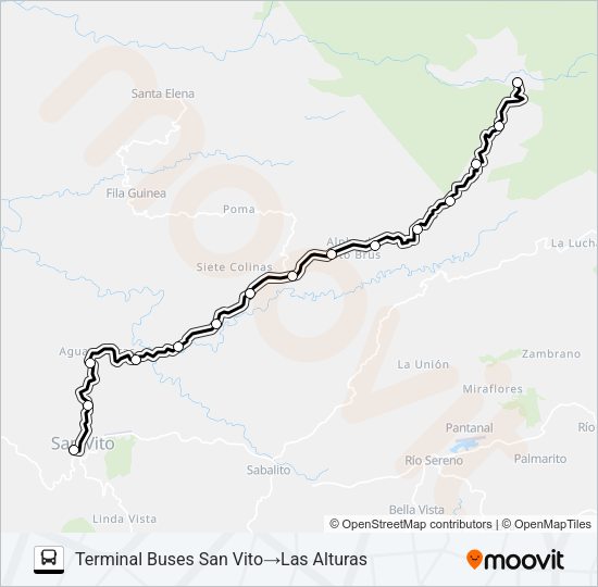 Mapa de SAN VITO -  COTON de autobús