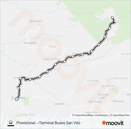 SAN VITO -  COTON Bus Line Map