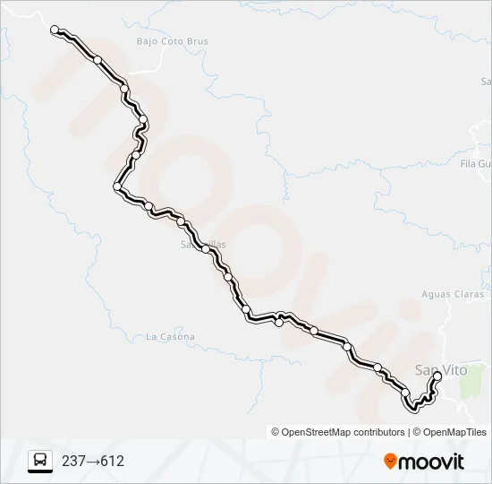 SAN VITO - LAS TABLAS O GUACIMO Bus Line Map