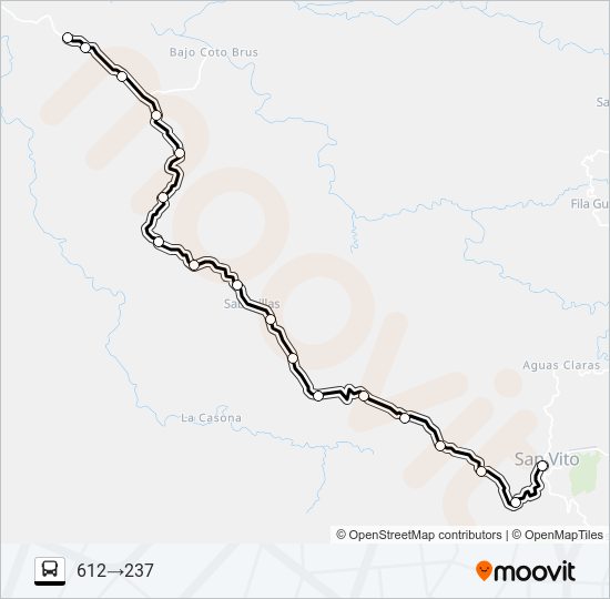 Mapa de SAN VITO - LAS TABLAS O GUACIMO de autobús